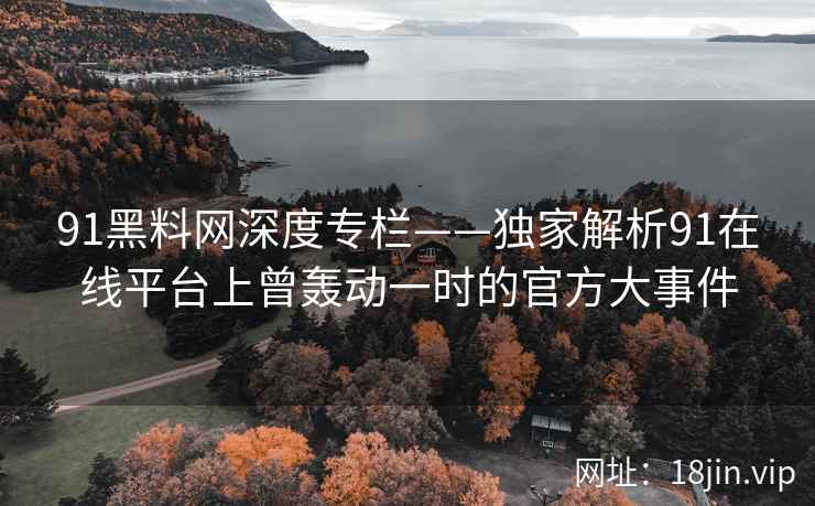 91黑料网深度专栏——独家解析91在线平台上曾轰动一时的官方大事件